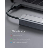 Anker USB C to Ethernet Adapter, Portable 1-Gigabit Network Hub, 10/100/1000 Mbps, for MacBook Pro, iPad Pro 2019/2018, ChromeBook, XPS, Galaxy S9/S8, and More