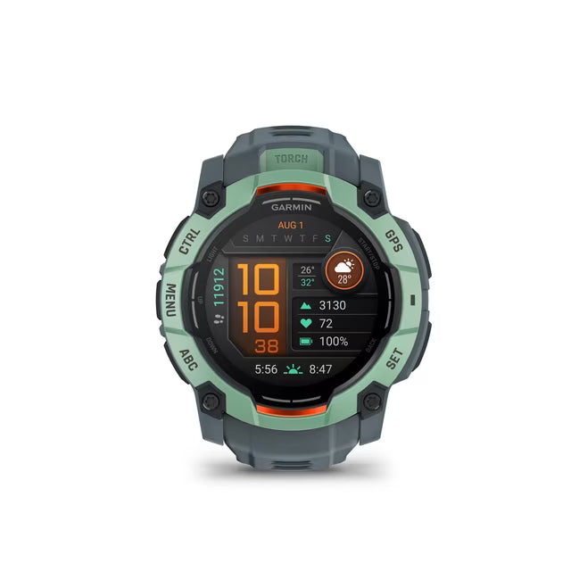 Garmin Instinct 3 AMOLED Smartwatch 50 mm - Rugged Militart Spec 810, Compass, Barometric Altimeter | Neo tropic with twilight silicone band