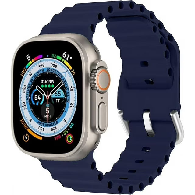 Apple Watch Ultra 1st gen GPS + Cellular 49mm Smart Watch Titanium Case with Blue Ocean Band (One Size) | Certified Refurbished Grade A