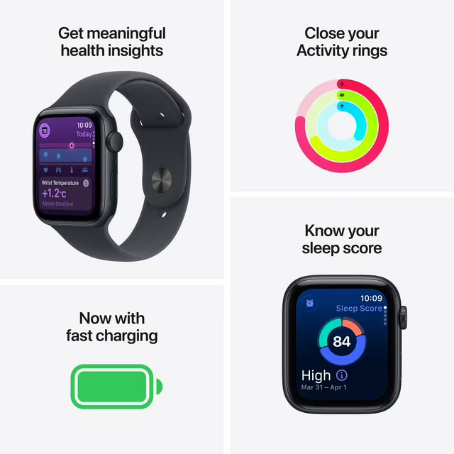 Apple Watch SE 3 GPS 44mm Starlight Aluminium Case with Starlight Sport Band - S/M