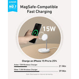 Anker MagSafe Compatible MagGo Charger Stand, iPhone 17 Wireless Charger, 2-in-1 Charging Station, Qi2 Certified 15W Fast Charging, for iPhone 17/16/