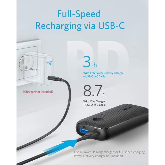 Anker PowerCore 10000 PD Redux, 10000mAh Portable Charger USB-C Power Delivery (18W) Power Bank for iPhone 11/11 Pro / 11 Pro Max / 8 / X/XS Samsung S10, Pixel 3/3XL, iPad Pro 2018, and More