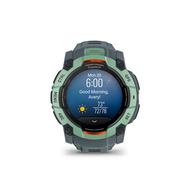 Garmin Instinct 3 AMOLED Smartwatch 50 mm - Rugged Militart Spec 810, Compass, Barometric Altimeter | Neo tropic with twilight silicone band