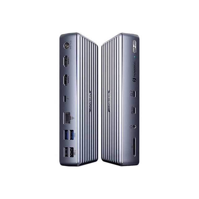 Anker Docking Station, 777 Thunderbolt Docking Station (Apex, 12-in-1, Thunderbolt 4), Max 90W Charging for Laptop, 20W Power Delivery, Single 8K, Triple 4K Display, 10Gbps Data, Ethernet, Audio, SD