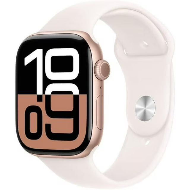 Restored Apple Watch Series 10 (GPS + Cellular) Smartwatch Aluminum Case with Black Sport Band Open Box