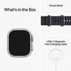 Apple Watch Ultra 1st gen GPS + Cellular 49mm Smart Watch Titanium Case with Blue Ocean Band (One Size) | Certified Refurbished Grade A