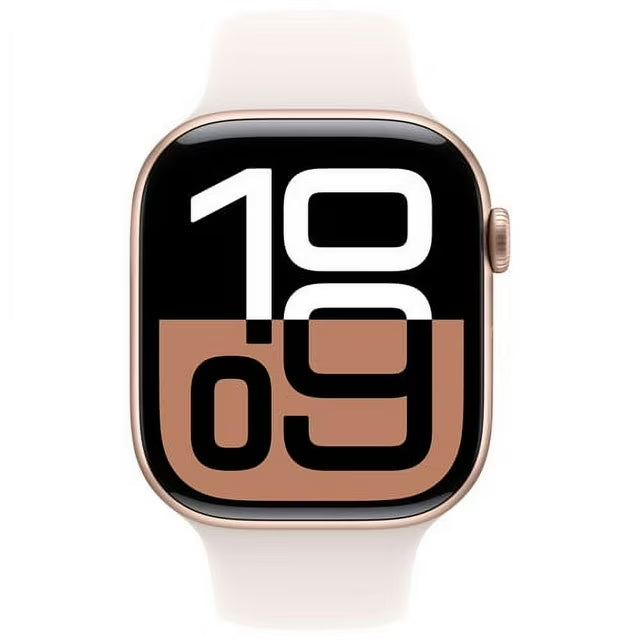Restored Apple Watch Series 10 (GPS + Cellular) Smartwatch Aluminum Case with Black Sport Band Open Box