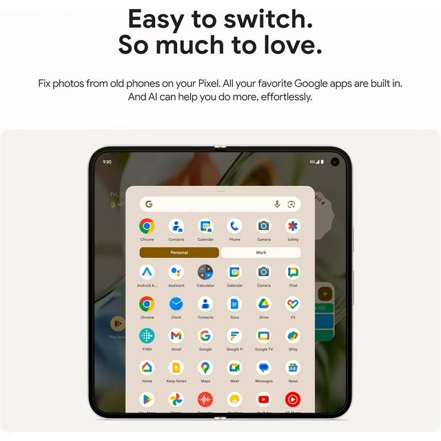 Google Pixel 9 Pro Fold 256GB+16GB RAM | 8.0” Foldable LTPO OLED 120Hz Display  Refurbished (Unlocked)