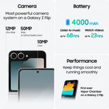 Samsung Galaxy Z Flip6 (256GB) Galaxy AI Enabled, 6.7” Foldable Display, 50MP Camera, FlexCam with Auto Zoom, CAD Version Unlocked - Blue (Renewed)