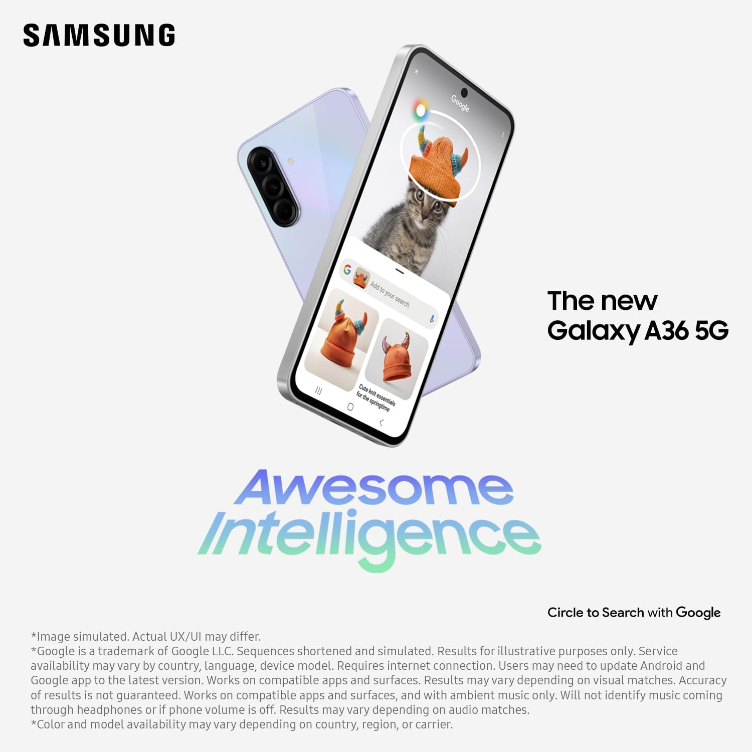 SAMSUNG A 36 5G ,128 GB ,256 GB