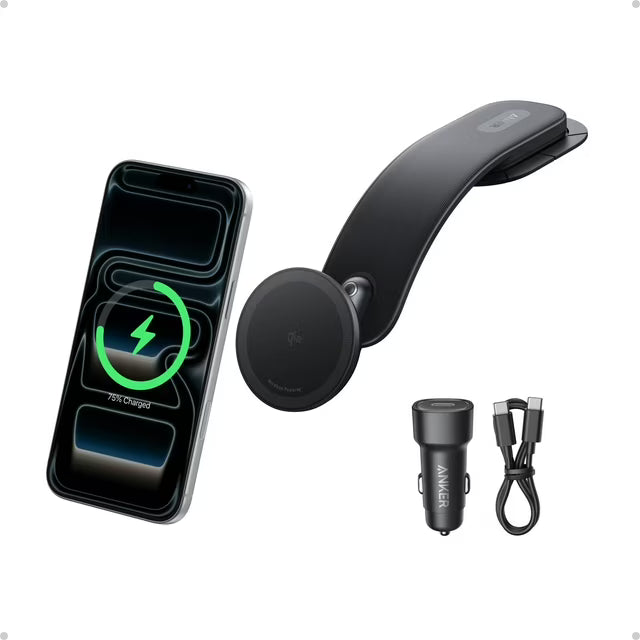 Anker Nano Magnetic Wireless Car Charger, 360&deg; Adjustable Mount Car Charger with Detachable Pad, 15W Qi2 Certified with Alloy Bracket, Fast Charg