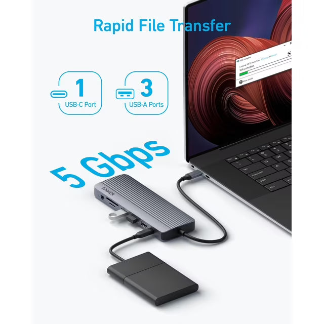 Anker Laptop Docking Station, 14 in 1 USB C Hub, Triple Display with 2 x 4K HDMI, 1080p VGA, 80W Power Delivery, 5Gbps USB-A/C Data Ports for Dell XP