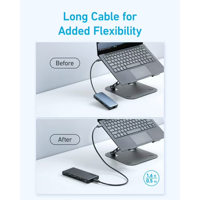 Anker USB C Hub (10-in-1), Dual Monitor with 4K HDMI, Max 100W Power Delivery, Dual 4K HDMI Ports, 4 USB-A/USB-C Data Ports, Ethernet and SD Card Rea