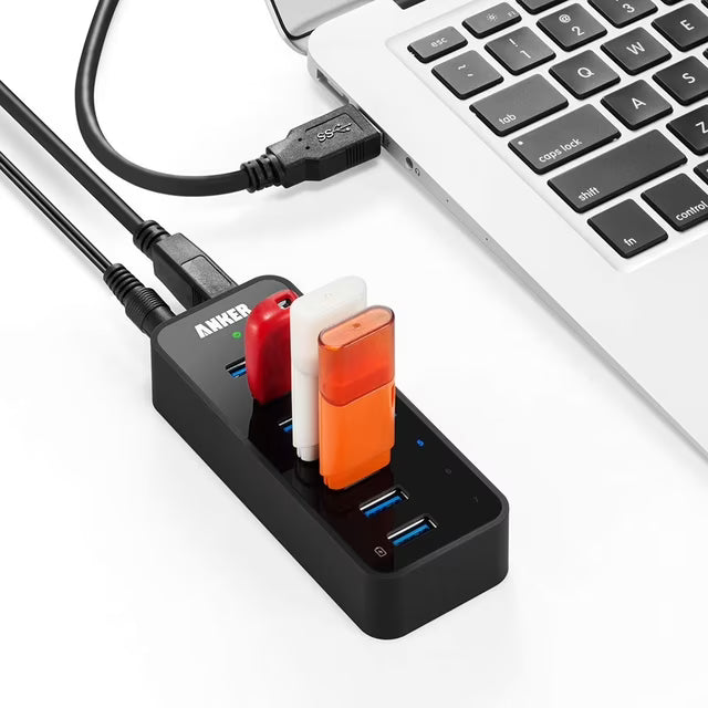 Anker Powered USB Hub for Laptop, 7 Ports USB 3.0 Data Hub, with 36W Power Adapter and BC 1.2 Charging Port for iPhone 7/6s Plus, iPad Air 2, Galaxy