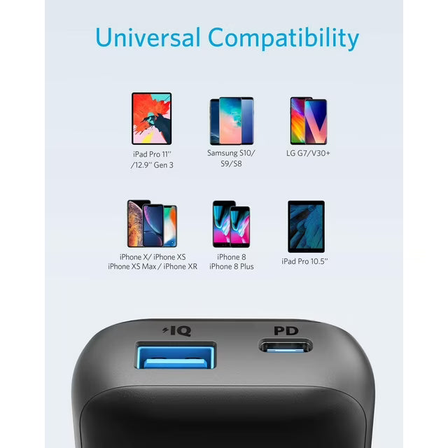Anker PowerCore 10000 PD Redux, 10000mAh Portable Charger USB-C Power Delivery (18W) Power Bank for iPhone 11/11 Pro / 11 Pro Max / 8 / X/XS Samsung S10, Pixel 3/3XL, iPad Pro 2018, and More