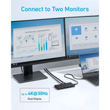 Anker USB C Hub (10-in-1), Dual Monitor with 4K HDMI, Max 100W Power Delivery, Dual 4K HDMI Ports, 4 USB-A/USB-C Data Ports, Ethernet and SD Card Rea