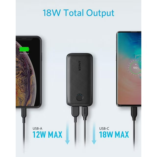 Anker PowerCore 10000 PD Redux, 10000mAh Portable Charger USB-C Power Delivery (18W) Power Bank for iPhone 11/11 Pro / 11 Pro Max / 8 / X/XS Samsung S10, Pixel 3/3XL, iPad Pro 2018, and More