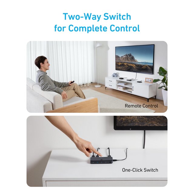 Anker HDMI Switch, 4K@60Hz HDMI Switcher, 4 in 1 Out with Smooth Finish, Supports HDR/3D/Dolby/DTS, Compatible with Laptops,PC,Xbox,PS5/PS4,Projector