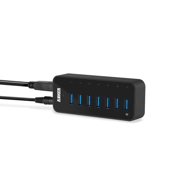 Anker Powered USB Hub for Laptop, 7 Ports USB 3.0 Data Hub, with 36W Power Adapter and BC 1.2 Charging Port for iPhone 7/6s Plus, iPad Air 2, Galaxy