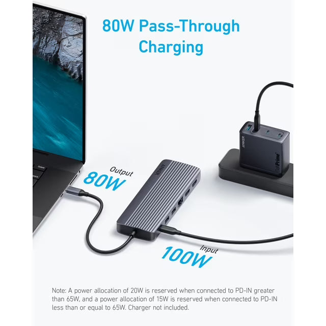 Anker Laptop Docking Station, 14 in 1 USB C Hub, Triple Display with 2 x 4K HDMI, 1080p VGA, 80W Power Delivery, 5Gbps USB-A/C Data Ports for Dell XP