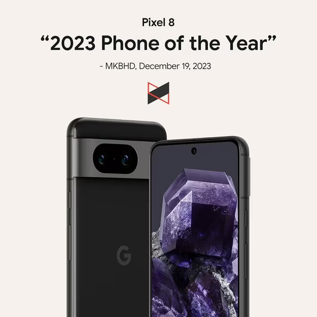 Restored Google Pixel 8 128GB Obsidian Unlocked Smartphone 6.2 inch OLED 120Hz Tensor G3 5G - Refurbished Good