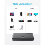Anker HDMI Switch, 4K@60Hz HDMI Switcher, 4 in 1 Out with Smooth Finish, Supports HDR/3D/Dolby/DTS, Compatible with Laptops,PC,Xbox,PS5/PS4,Projector