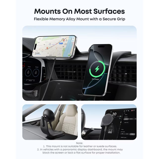 Anker Nano Magnetic Wireless Car Charger, 360&deg; Adjustable Mount Car Charger with Detachable Pad, 15W Qi2 Certified with Alloy Bracket, Fast Charg